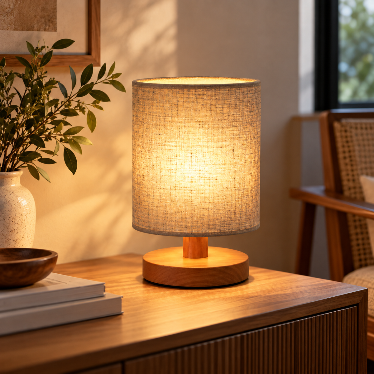 Gray Table Lamp