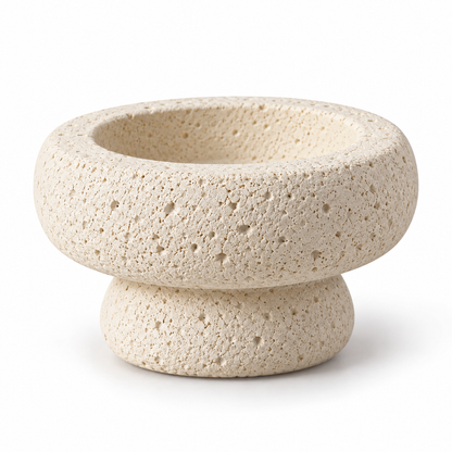 Large Off-White Cement Candle Holder Cup