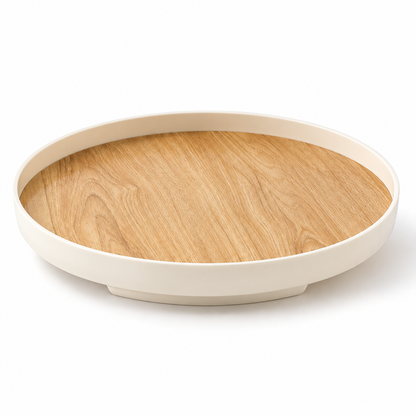 Large Wood-Grain Decorative Tray