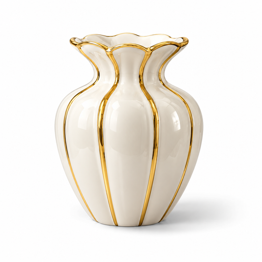 Large White Ceramic Decorative Vase