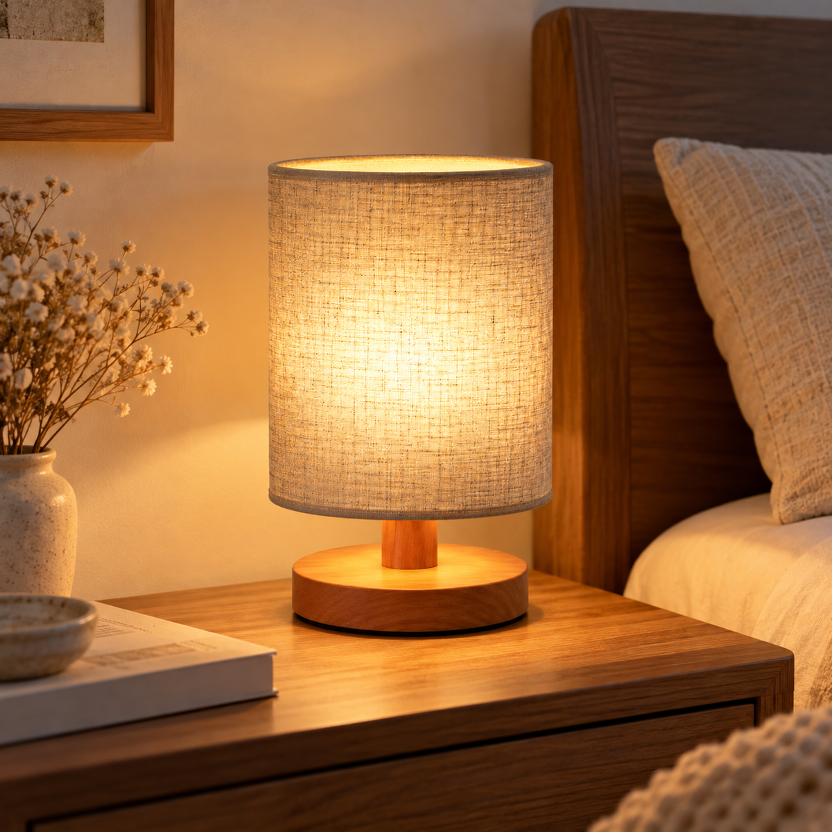 Gray Table Lamp
