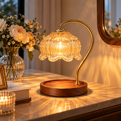 Glass Flower Table Lamp